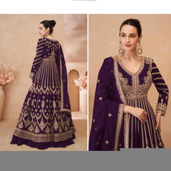 Chinon Silk RIN184 SAYURI DESIGNER-NAARI Lehengas Wedding Collections Festive Collections Wholesale Designer Lehenga Silk Lehenga Embroidered Lehenga