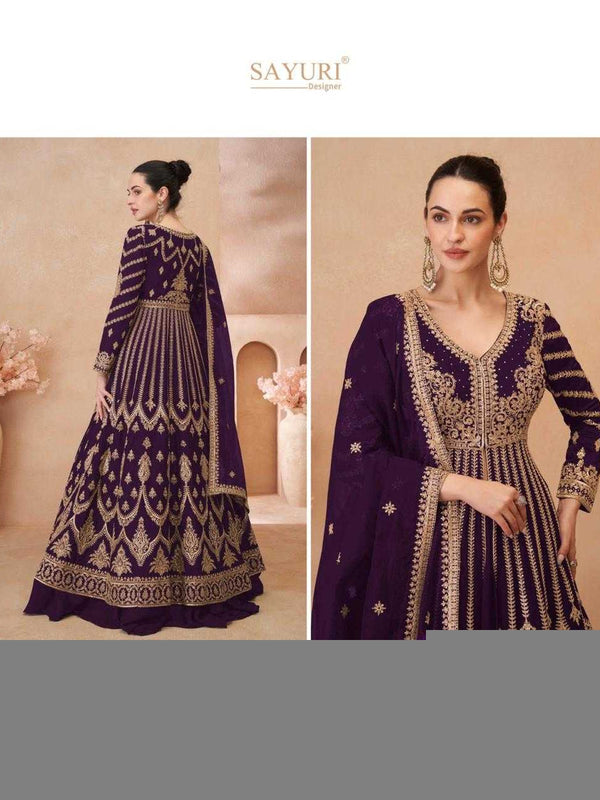 Chinon Silk RIN184 SAYURI DESIGNER-NAARI Lehengas Wedding Collections Festive Collections Wholesale Designer Lehenga Silk Lehenga Embroidered Lehenga