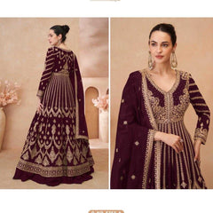 Chinon Silk RIN184 SAYURI DESIGNER-NAARI Lehengas Wedding Collections Festive Collections Wholesale Designer Lehenga Silk Lehenga Embroidered Lehenga