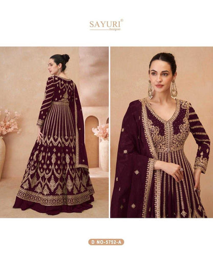 Chinon Silk RIN184 SAYURI DESIGNER-NAARI Lehengas Wedding Collections Festive Collections Wholesale Designer Lehenga Silk Lehenga Embroidered Lehenga