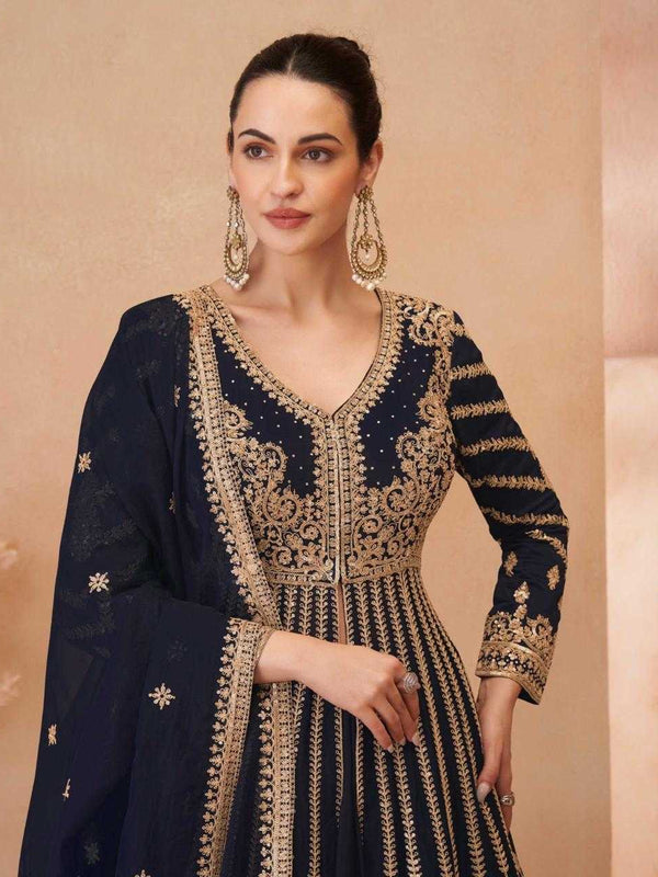 Chinon Silk RIN184 SAYURI DESIGNER-NAARI Lehengas Wedding Collections Festive Collections Wholesale Designer Lehenga Silk Lehenga Embroidered Lehenga