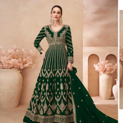 Chinon Silk RIN184 SAYURI DESIGNER-NAARI Lehengas Wedding Collections Festive Collections Wholesale Designer Lehenga Silk Lehenga Embroidered Lehenga