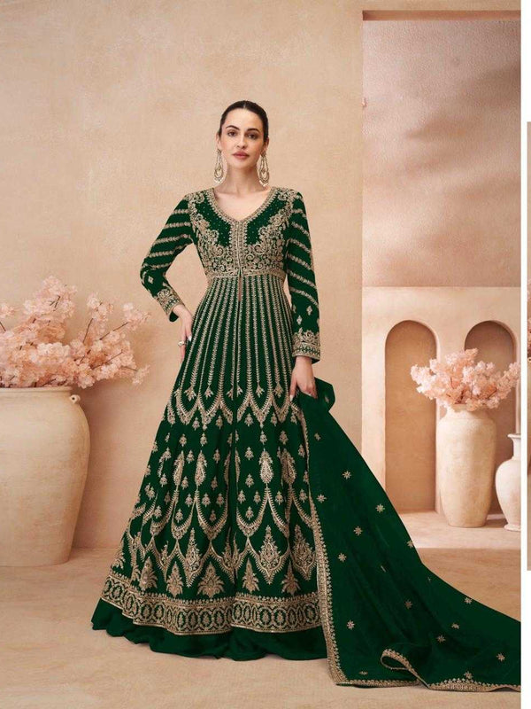 Chinon Silk RIN184 SAYURI DESIGNER-NAARI Lehengas Wedding Collections Festive Collections Wholesale Designer Lehenga Silk Lehenga Embroidered Lehenga