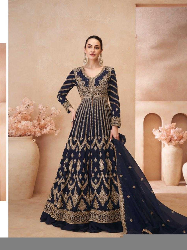 Chinon Silk RIN184 SAYURI DESIGNER-NAARI Lehengas Wedding Collections Festive Collections Wholesale Designer Lehenga Silk Lehenga Embroidered Lehenga