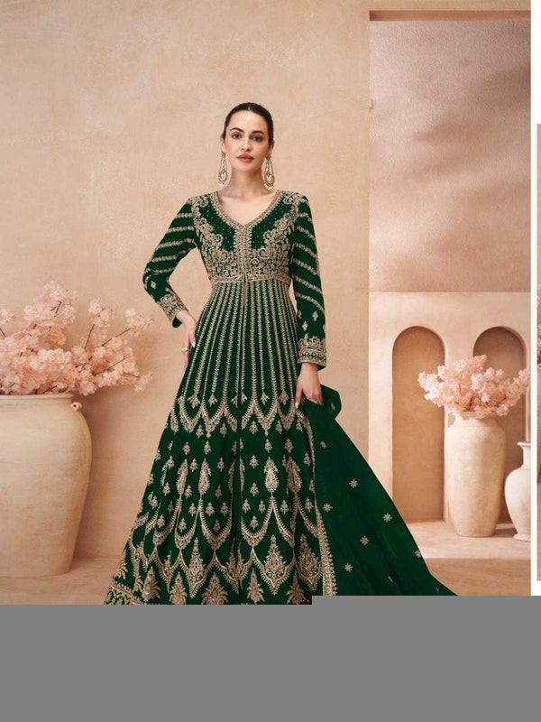 Chinon Silk RIN184 SAYURI DESIGNER-NAARI Lehengas Wedding Collections Festive Collections Wholesale Designer Lehenga Silk Lehenga Embroidered Lehenga