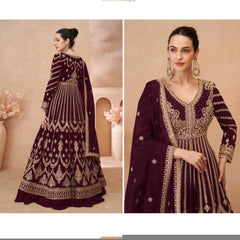 Chinon Silk RIN184 SAYURI DESIGNER-NAARI Lehengas Wedding Collections Festive Collections Wholesale Designer Lehenga Silk Lehenga Embroidered Lehenga