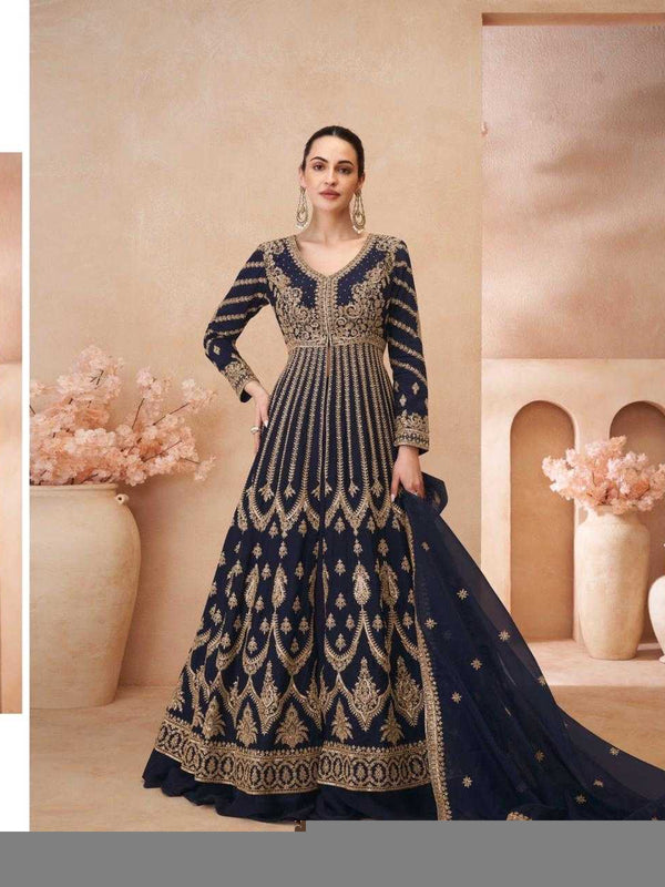 Chinon Silk RIN184 SAYURI DESIGNER-NAARI Lehengas Wedding Collections Festive Collections Wholesale Designer Lehenga Silk Lehenga Embroidered Lehenga