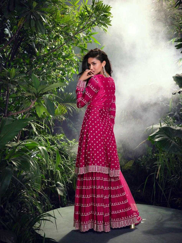 Chinon Silk RIN184 SHIVANI Suits & Dresses Wedding Collections Festive Collections Wholesale Embroidery Suits Palazzo Suit Georgette Suit