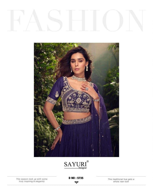 Chinon Silk RIN197 APURVA-5735 Lehengas Wedding Collections Festive Collections Wholesale Designer Lehenga Silk Lehenga Embroidered Lehenga