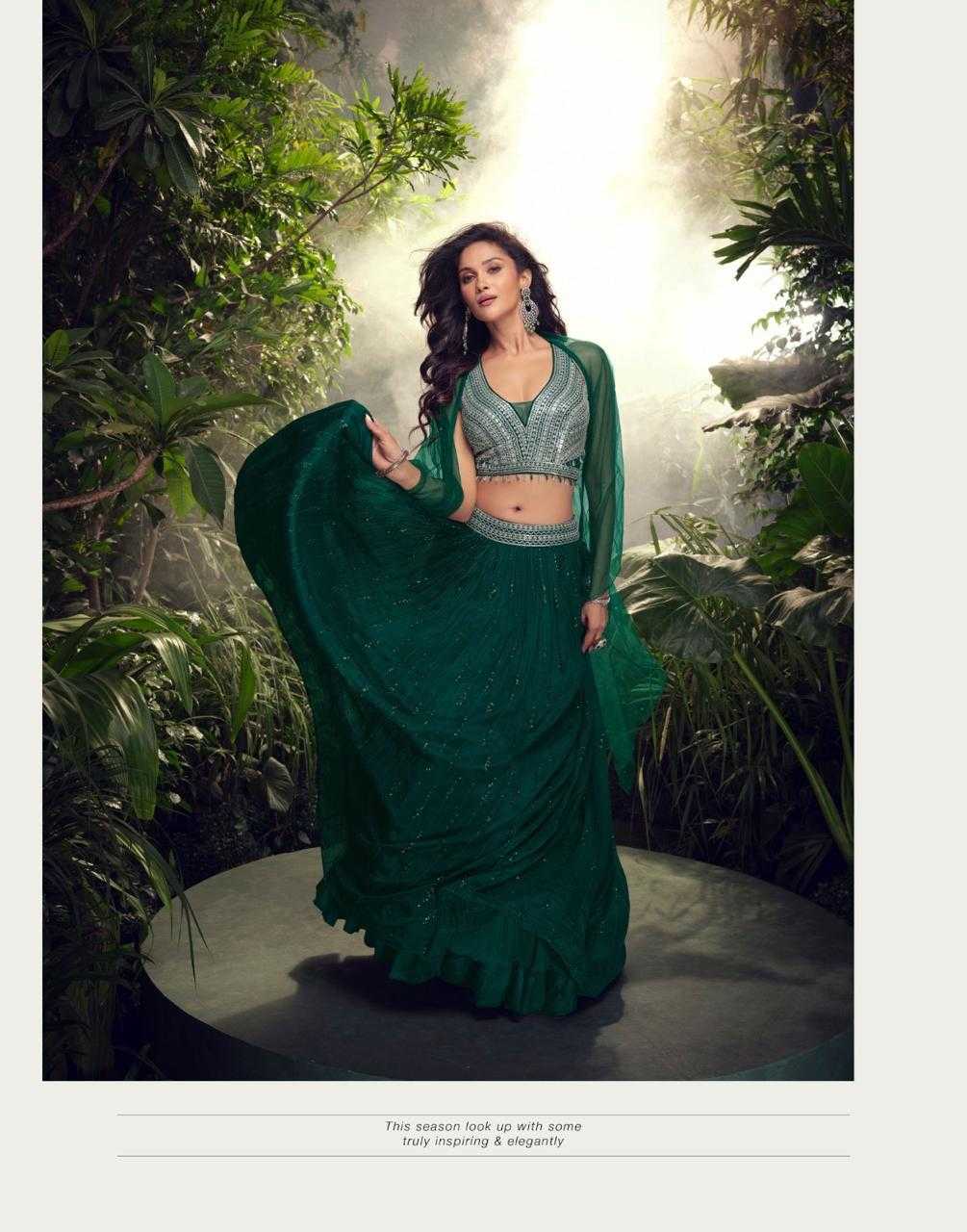 Chinon Silk RIN197 APURVA-5735 Lehengas Wedding Collections Festive Collections Wholesale Designer Lehenga Silk Lehenga Embroidered Lehenga