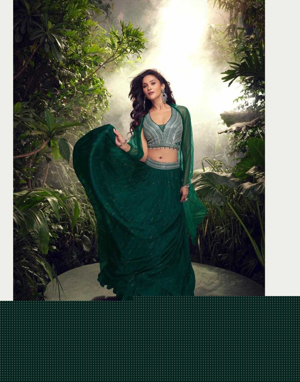 Chinon Silk RIN197 APURVA-5735 Lehengas Wedding Collections Festive Collections Wholesale Designer Lehenga Silk Lehenga Embroidered Lehenga