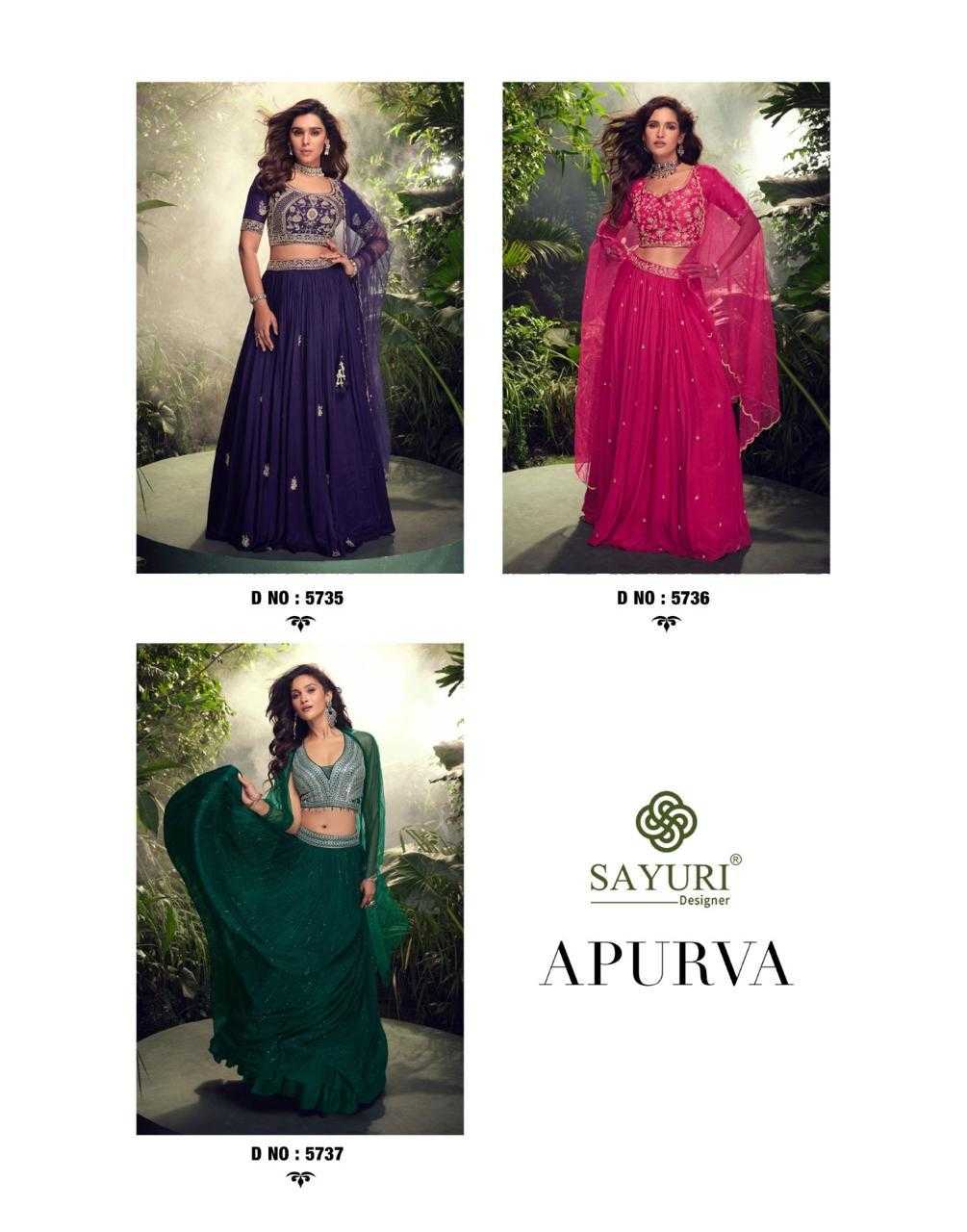 Chinon Silk RIN197 APURVA-5735 Lehengas Wedding Collections Festive Collections Wholesale Designer Lehenga Silk Lehenga Embroidered Lehenga