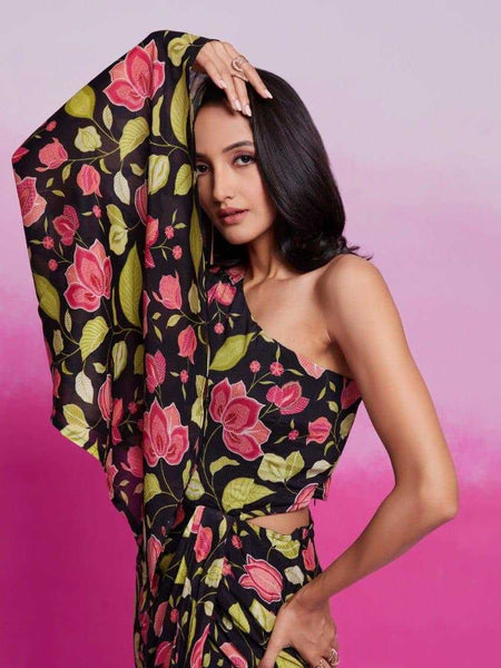 Chinon Silk RIN197 Ready To Wear Collection Western Wears Wholesale One Piece Dress