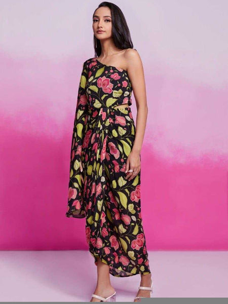 Chinon Silk RIN197 Ready To Wear Collection Western Wears Wholesale One Piece Dress