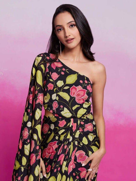 Chinon Silk RIN197 Ready To Wear Collection Western Wears Wholesale One Piece Dress