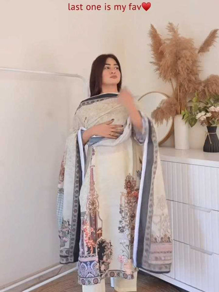 Cotton KESH495 Heavy Muslin Suits & Dresses Wholesale Ladies Suits Palazzo Suit Handwork Suits