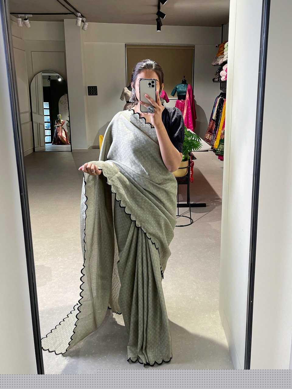 Cotton RIN197 7105 Sarees Wholesale Fancy Sarees Cutwork Saree Cotton Sarees Office Wear Sarees
