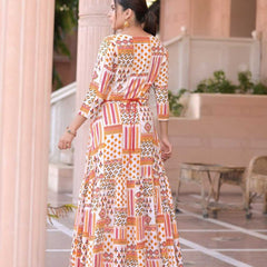 Cotton RIN207 3088 Gowns Wholesale Printed Gowns Fancy Gowns Long Gowns