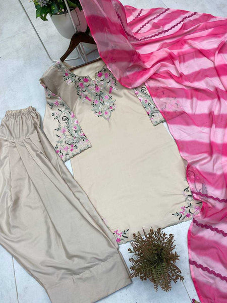 Crepe RIN110 347 Suits & Dresses Wholesale Ladies Suits Embroidery Suits Palazzo Suit