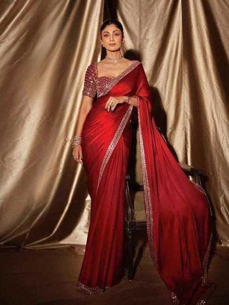 Crepe Silk RIN106 71 Bollywood Collections Wholesale Shilpa Shetty Sarees