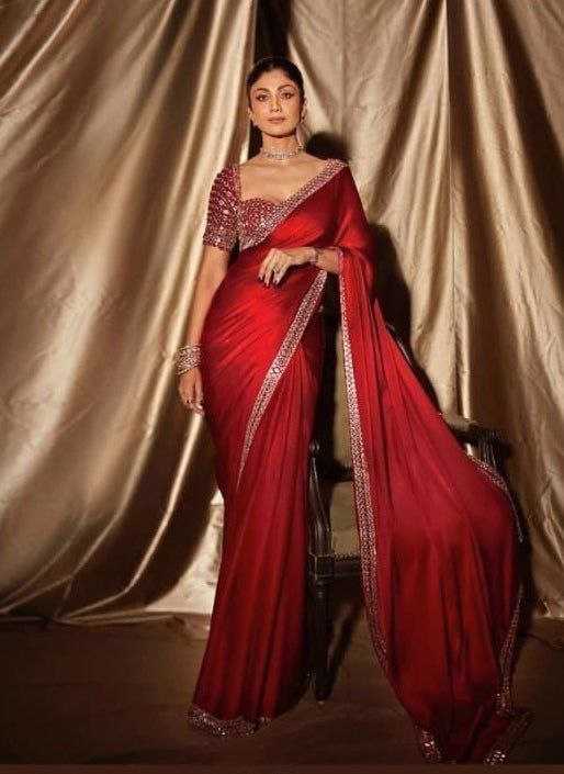 Crepe Silk RIN106 71 Bollywood Collections Wholesale Shilpa Shetty Sarees