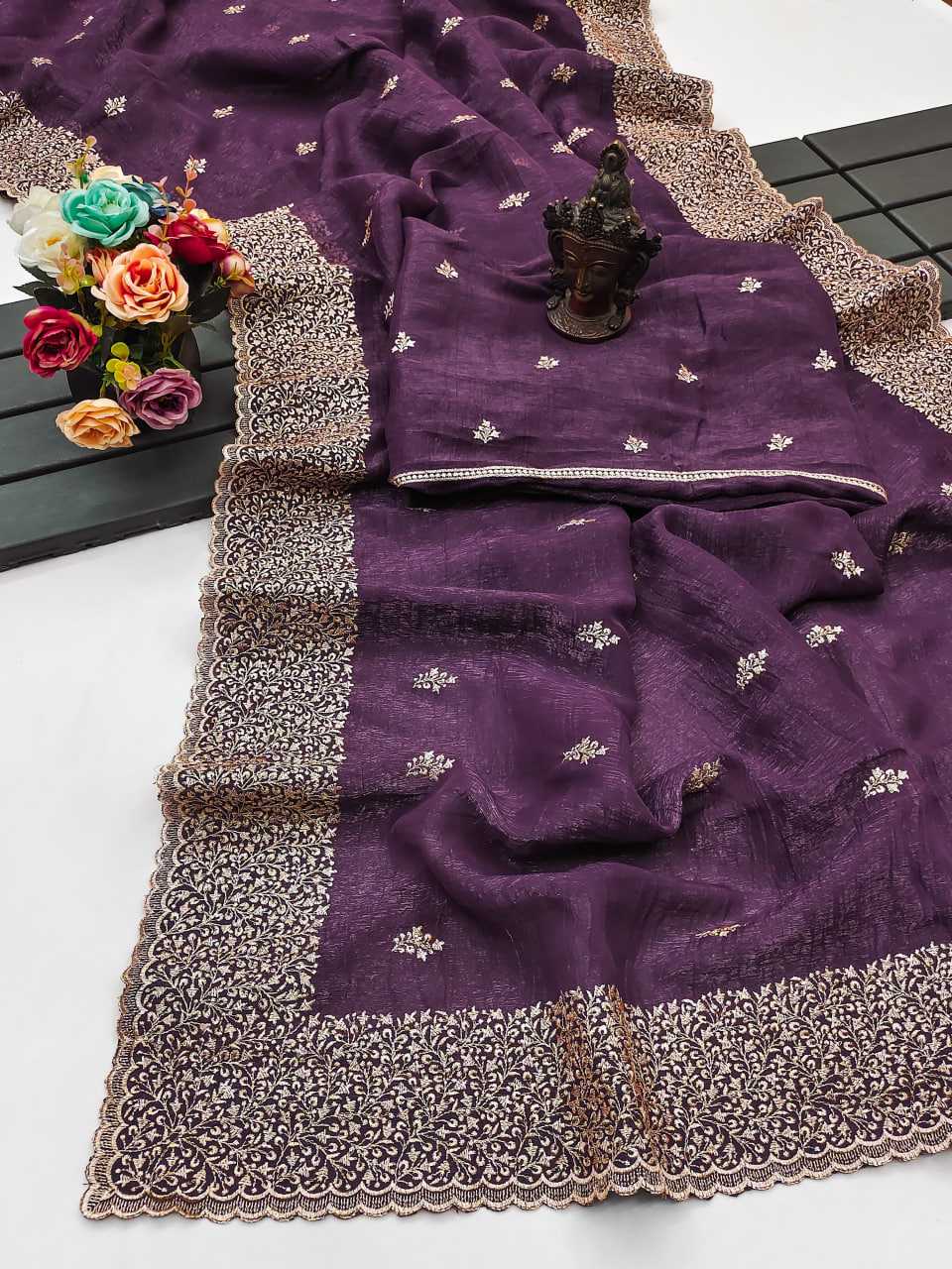 Crunchi RIN118 229 Sarees Wedding Collections Festive Collections Wholesale Embroidered Sarees Festive Sarees Sarees With Blouse