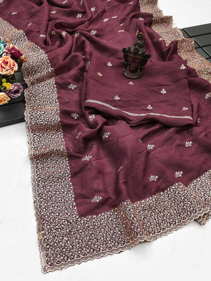 Crunchi RIN118 229 Sarees Wedding Collections Festive Collections Wholesale Embroidered Sarees Festive Sarees Sarees With Blouse