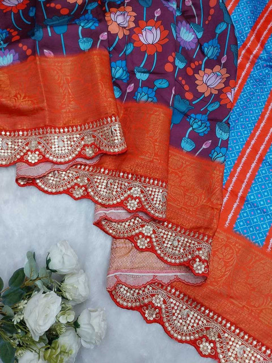 Dola Silk RIN171 - 434 Sarees Silk Sarees Wedding Collections Wholesale Printed Sarees Dola Silk Sarees Reception Outfits
