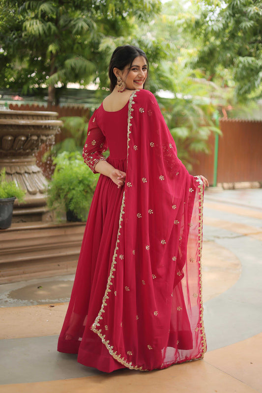 Faux Blooming RIN197 GOWN-WITH-DUPATTA Gowns Wedding Collections Festive Collections Wholesale Embroidery Gowns Designer Gowns Sequin Gowns