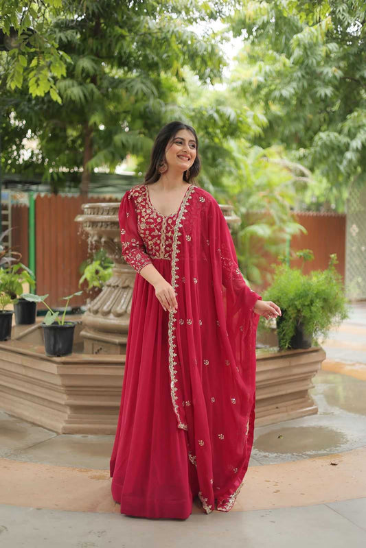 Faux Blooming RIN197 GOWN-WITH-DUPATTA Gowns Wedding Collections Festive Collections Wholesale Embroidery Gowns Designer Gowns Sequin Gowns