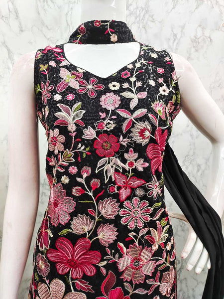 Faux Blooming Suits & Dresses Wholesale Ladies Suits Palazzo Suit Embroidered Suits