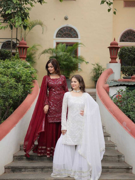 Faux Georgette KESH489 1133 Suits & Dresses Wholesale Ladies Suits Sharara Salwar Suits Embroidery Suits Floor-Length Dresses