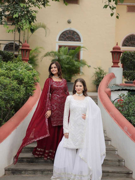 Faux Georgette KESH489 1133 Suits & Dresses Wholesale Ladies Suits Sharara Salwar Suits Embroidery Suits Floor-Length Dresses