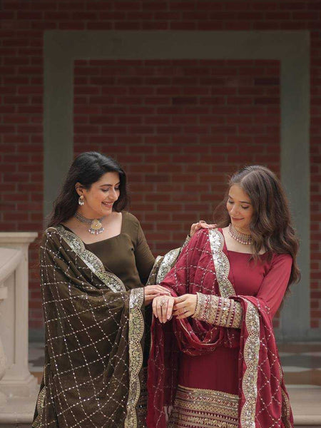 Faux Georgette KESH491 9209 Suits & Dresses Wholesale Ladies Suits Sharara Salwar Suits Printed Suits Embroidery Suits