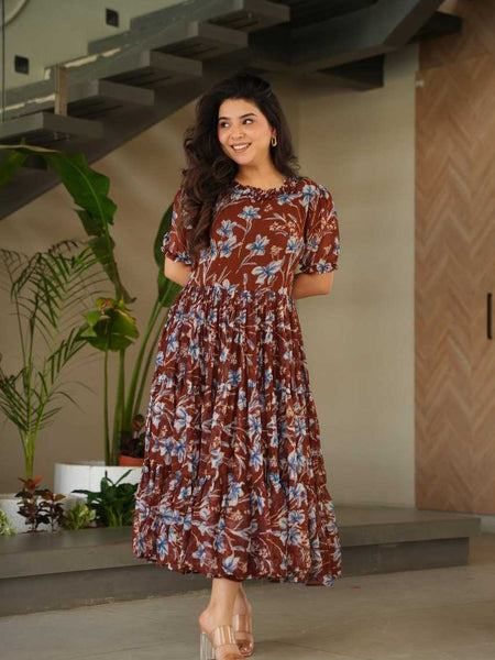 Faux Georgette KESH491 9233 Gowns Wholesale Printed Gowns Fancy Gowns Party Gowns