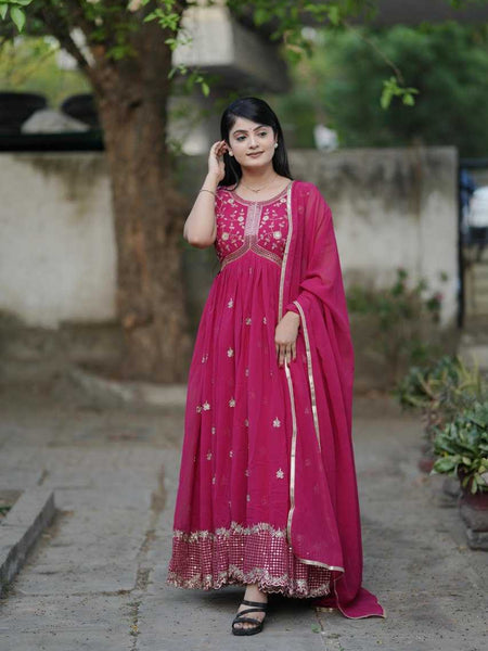 Faux Georgette RIN119 6042 Gowns Wholesale Printed Gowns Fancy Gowns Anarkali Gown Party Gowns