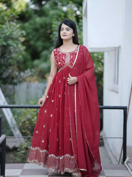 Faux Georgette RIN119 6042 Gowns Wholesale Printed Gowns Fancy Gowns Anarkali Gown Party Gowns