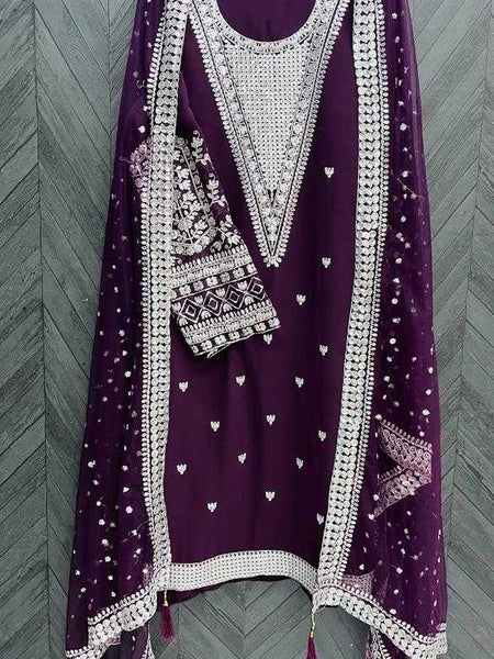 Faux Georgette RIN131 1026 Suits & Dresses Wholesale Ladies Suits Embroidery Suits Zari Work Suit