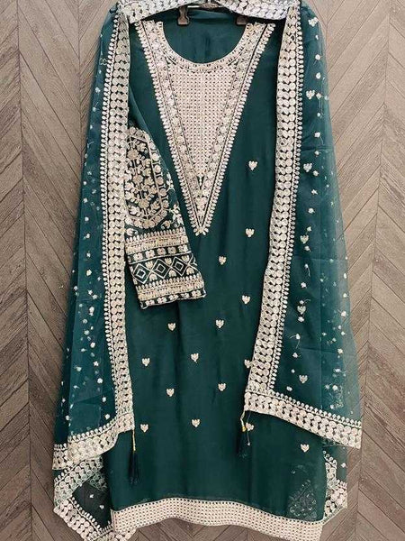Faux Georgette RIN131 1026 Suits & Dresses Wholesale Ladies Suits Embroidery Suits Zari Work Suit
