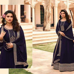 FAUX GEORGETTE RIN131 14824 GOWNS WHOLESALE WEDDING EMBROIDERY GEORGETTE LONG GOWNS