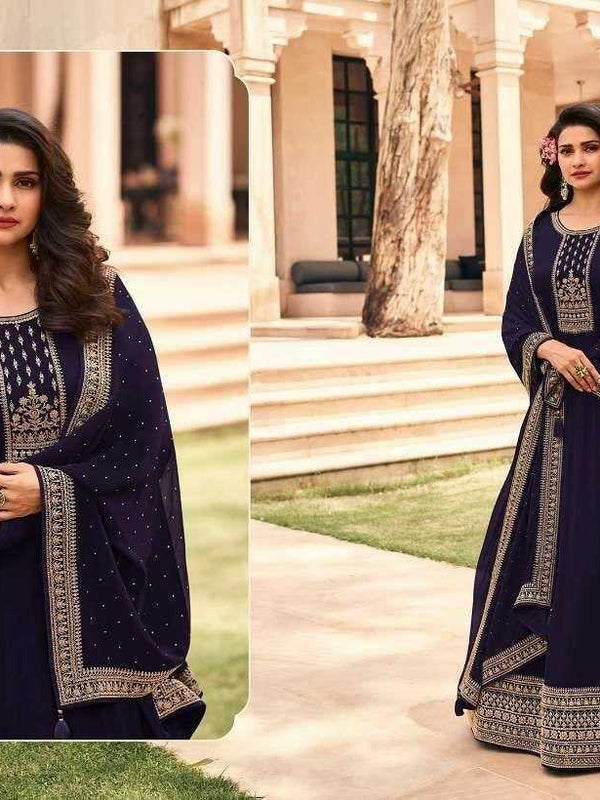 FAUX GEORGETTE RIN131 14824 GOWNS WHOLESALE WEDDING EMBROIDERY GEORGETTE LONG GOWNS