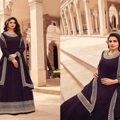 FAUX GEORGETTE RIN131 14824 GOWNS WHOLESALE WEDDING EMBROIDERY GEORGETTE LONG GOWNS