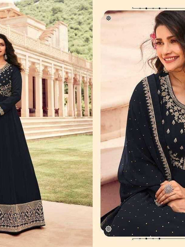 FAUX GEORGETTE RIN131 14824 GOWNS WHOLESALE WEDDING EMBROIDERY GEORGETTE LONG GOWNS