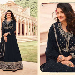 FAUX GEORGETTE RIN131 14824 GOWNS WHOLESALE WEDDING EMBROIDERY GEORGETTE LONG GOWNS