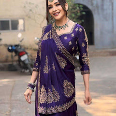 FAUX GEORGETTE RIN133 451 SAREES WHOLESALE DESIGNER GEORGETTE SEQUENCE MADHURI DIXIT SAREEES WEDDING SAREES