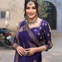 FAUX GEORGETTE RIN133 451 SAREES WHOLESALE DESIGNER GEORGETTE SEQUENCE MADHURI DIXIT SAREEES WEDDING SAREES