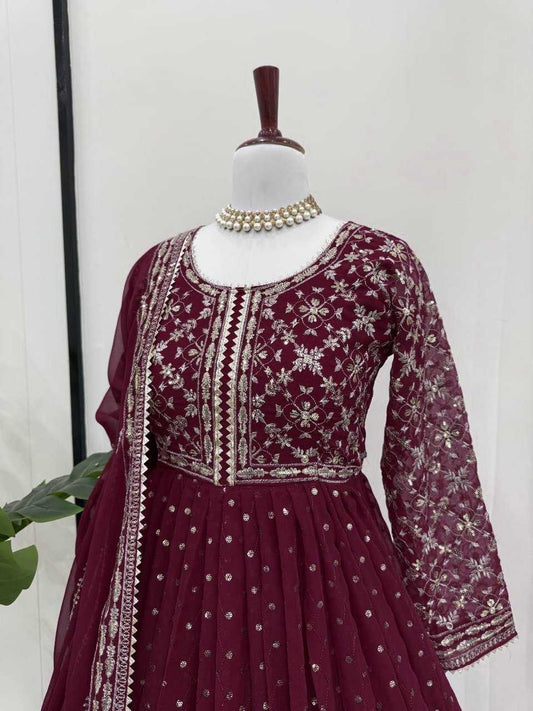 Faux Georgette RIN162 5849 Gowns Wholesale Embroidery Gowns Anarkali Gown Long Gowns Wedding Gown