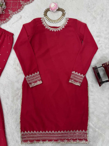 Faux Georgette RIN162 5867 Suits & Dresses Wholesale Ladies Suits Sharara Salwar Suits Embroidery Suits