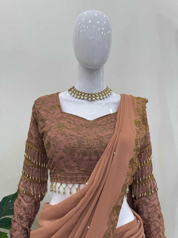 Faux Georgette RIN162 6489 Lehengas Wholesale Designer Lehenga Fancy Lehenga Embroidered Lehenga