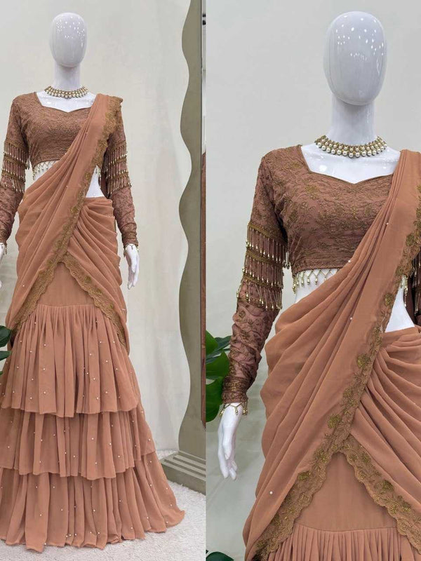 Faux Georgette RIN162 6489 Lehengas Wholesale Designer Lehenga Fancy Lehenga Embroidered Lehenga